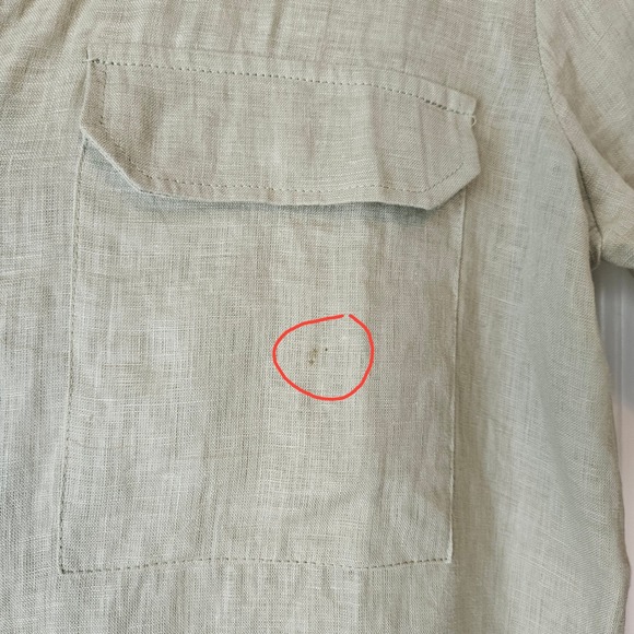 MIKOH 100% Linen Sage Green Button Up Size 1 Beachy Old Money Coastal Grandma - Picture 7 of 8